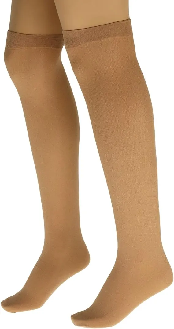 6 Pairs Women's Tear-Free Nylon Over The Knee Sheer Socks 70 Denier One Size