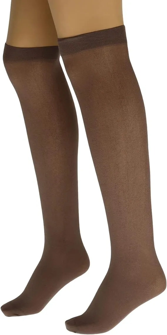 6 Pairs Women's Tear-Free Nylon Over The Knee Sheer Socks 70 Denier One Size