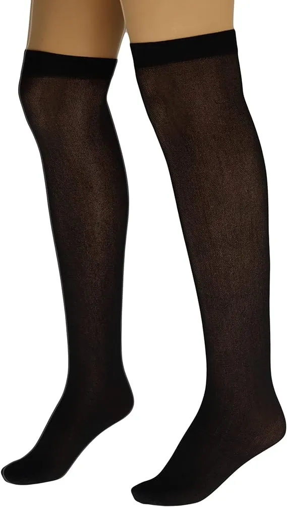 6 Pairs Women's Tear-Free Nylon Over The Knee Sheer Socks 70 Denier One Size