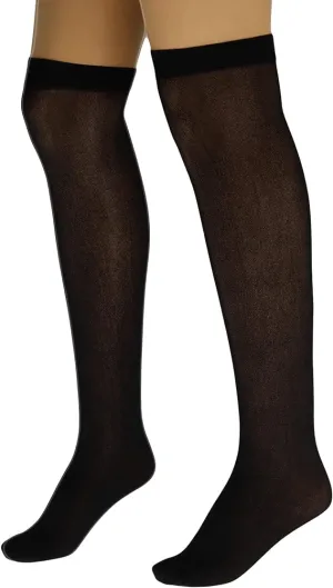 6 Pairs Women's Tear-Free Nylon Over The Knee Sheer Socks 70 Denier One Size