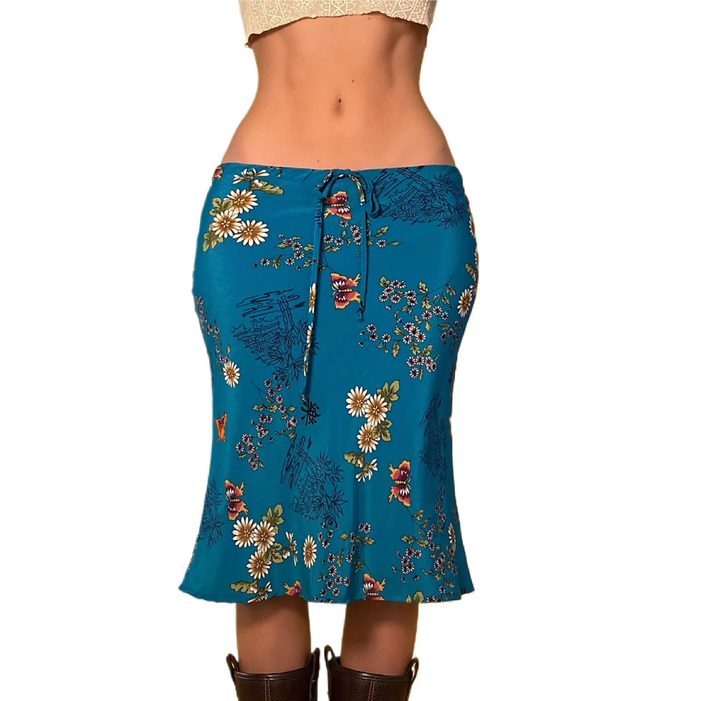 90’s Floral Butterfly Skirt (S)