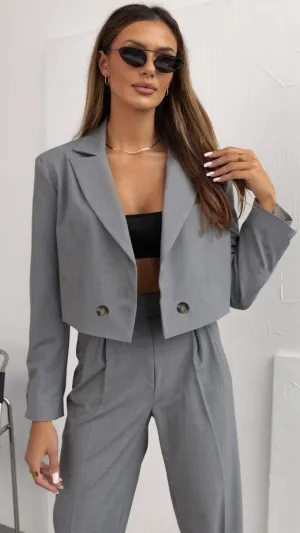A2033 Shinza Tux Bolero Jacket Grey