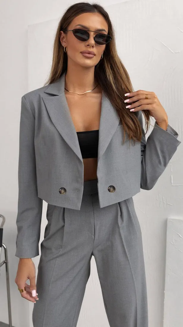 A2033 Shinza Tux Bolero Jacket Grey