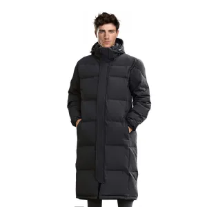 abbee Black Large Winter Hooded Overcoat Long Jacket Stylish Lightweight Quilted Warm Puffer Coat