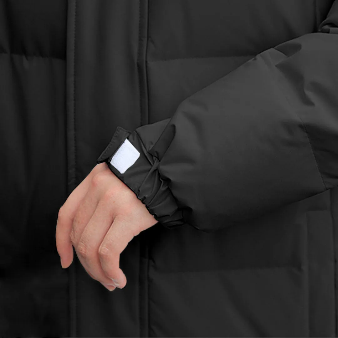abbee Black Large Winter Hooded Overcoat Long Jacket Stylish Lightweight Quilted Warm Puffer Coat