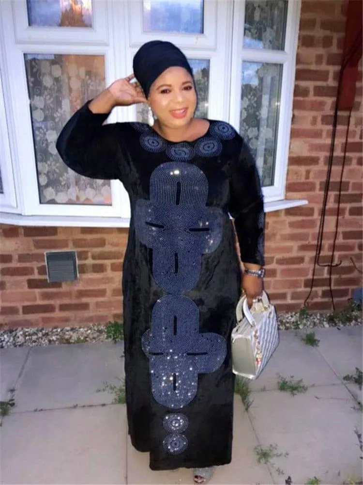African dress for women soft shining dress long dress without scarf