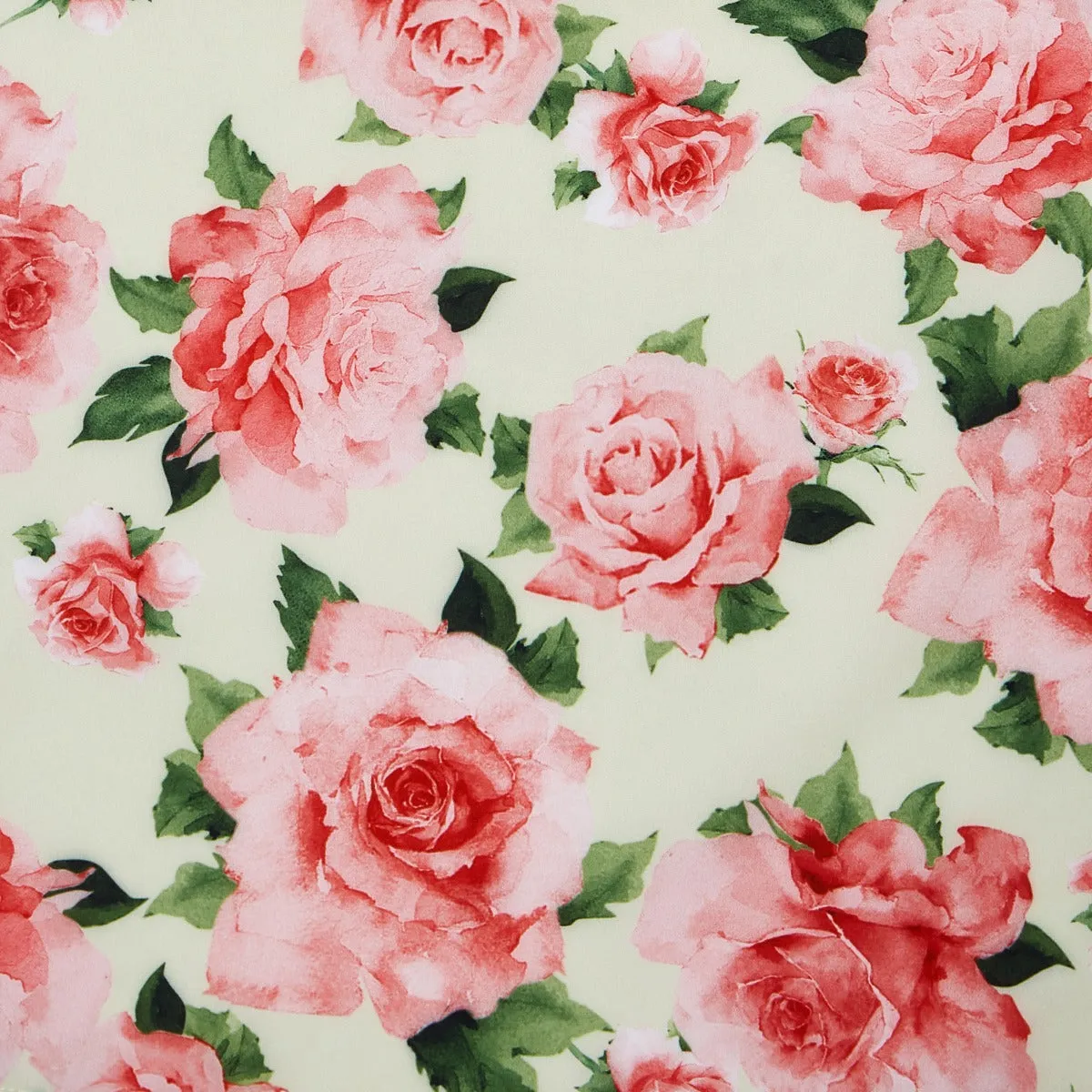 Annette 1950s Inspired above-knee-length flared, Pink Rose Print in Yellow Dress