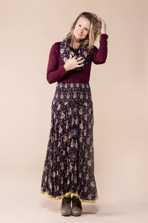 Asman Skirt in Hand Block Printed Brushed Cotton