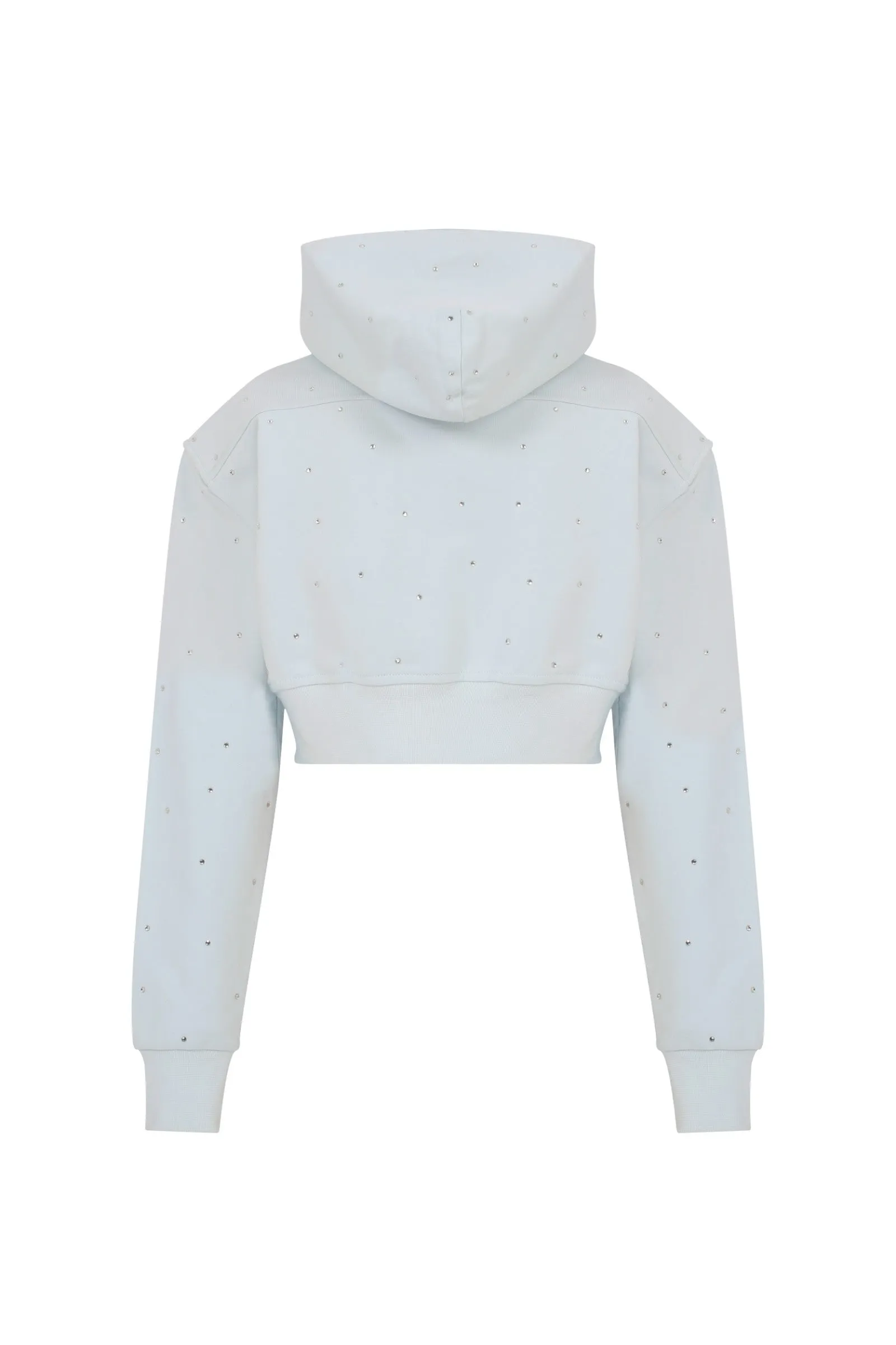 Athena Rhinestone Cropped Hoodie