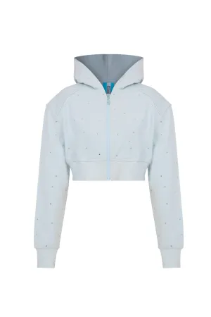 Athena Rhinestone Cropped Hoodie