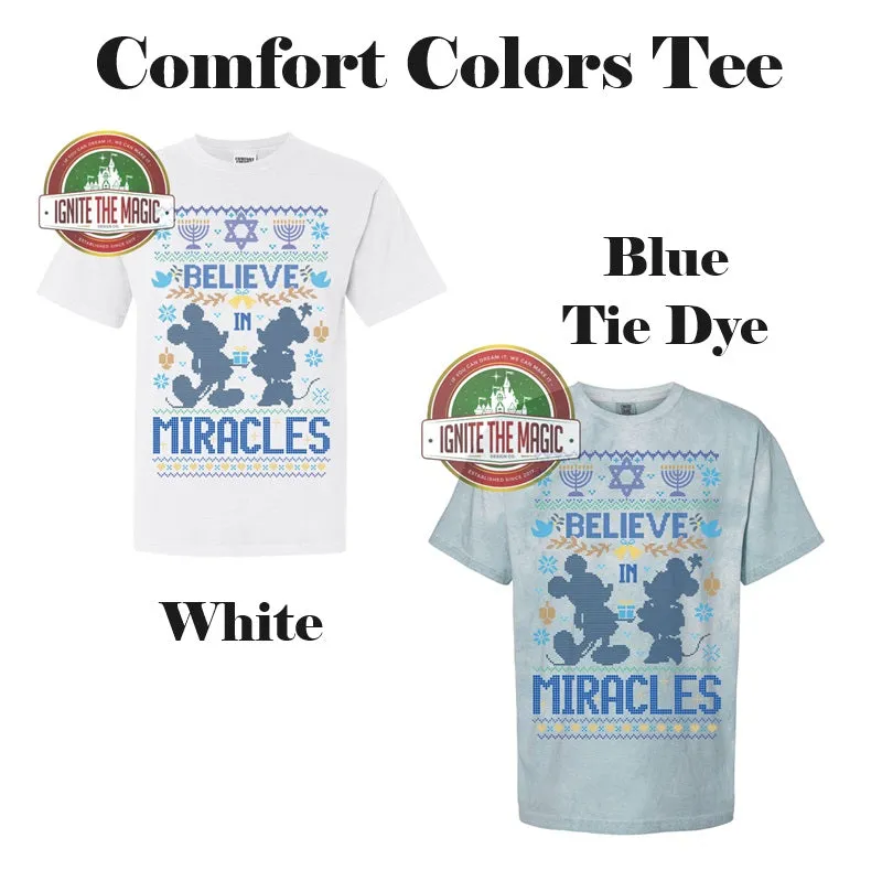 Believe in Miracles - Hanukkah Design - Unisex Comfort Colors Tees