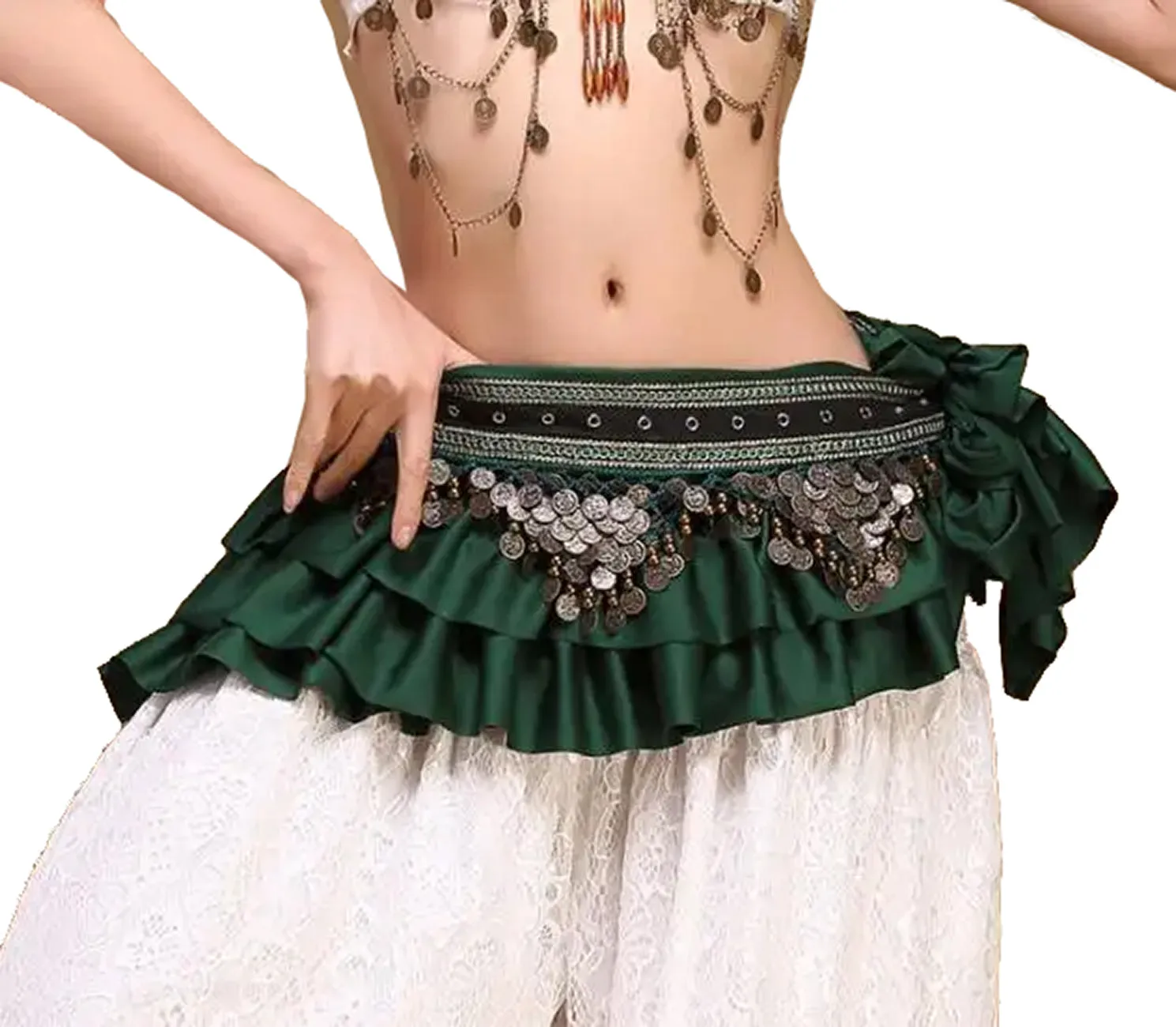 Belly Dance Ruffled Tribal Hip Scarf