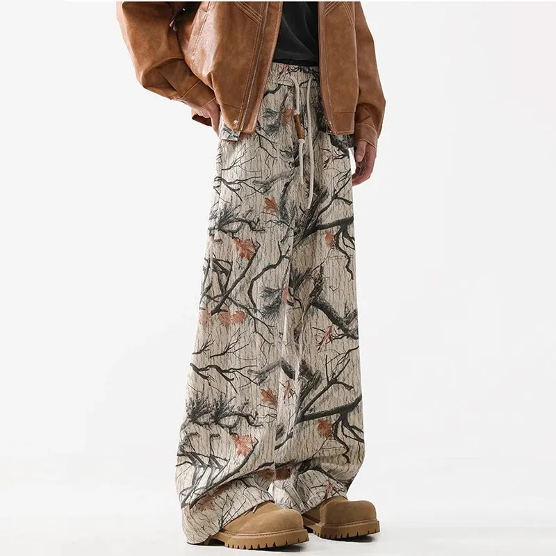 Camouflage Drawstring Streetwear Loose Pants