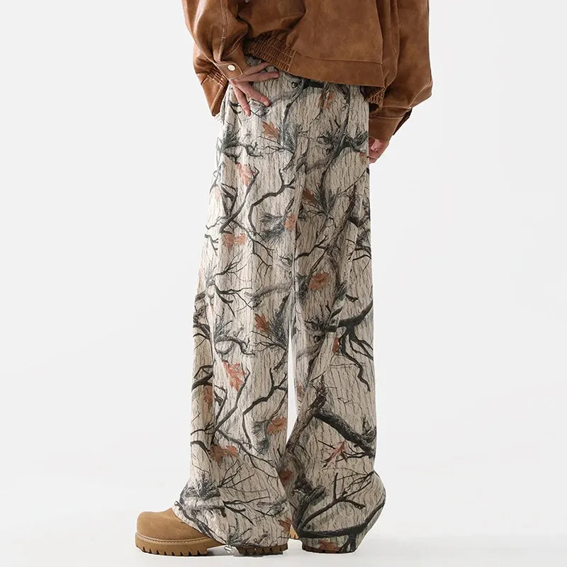 Camouflage Drawstring Streetwear Loose Pants