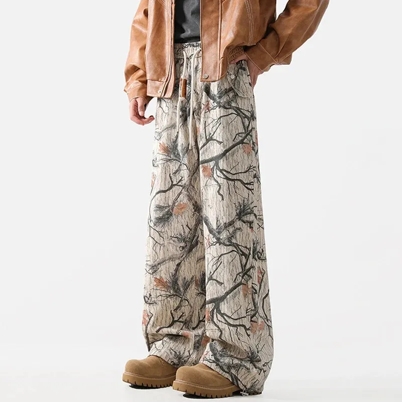 Camouflage Drawstring Streetwear Loose Pants