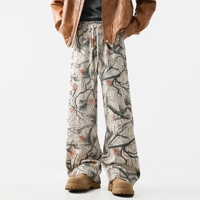 Camouflage Drawstring Streetwear Loose Pants