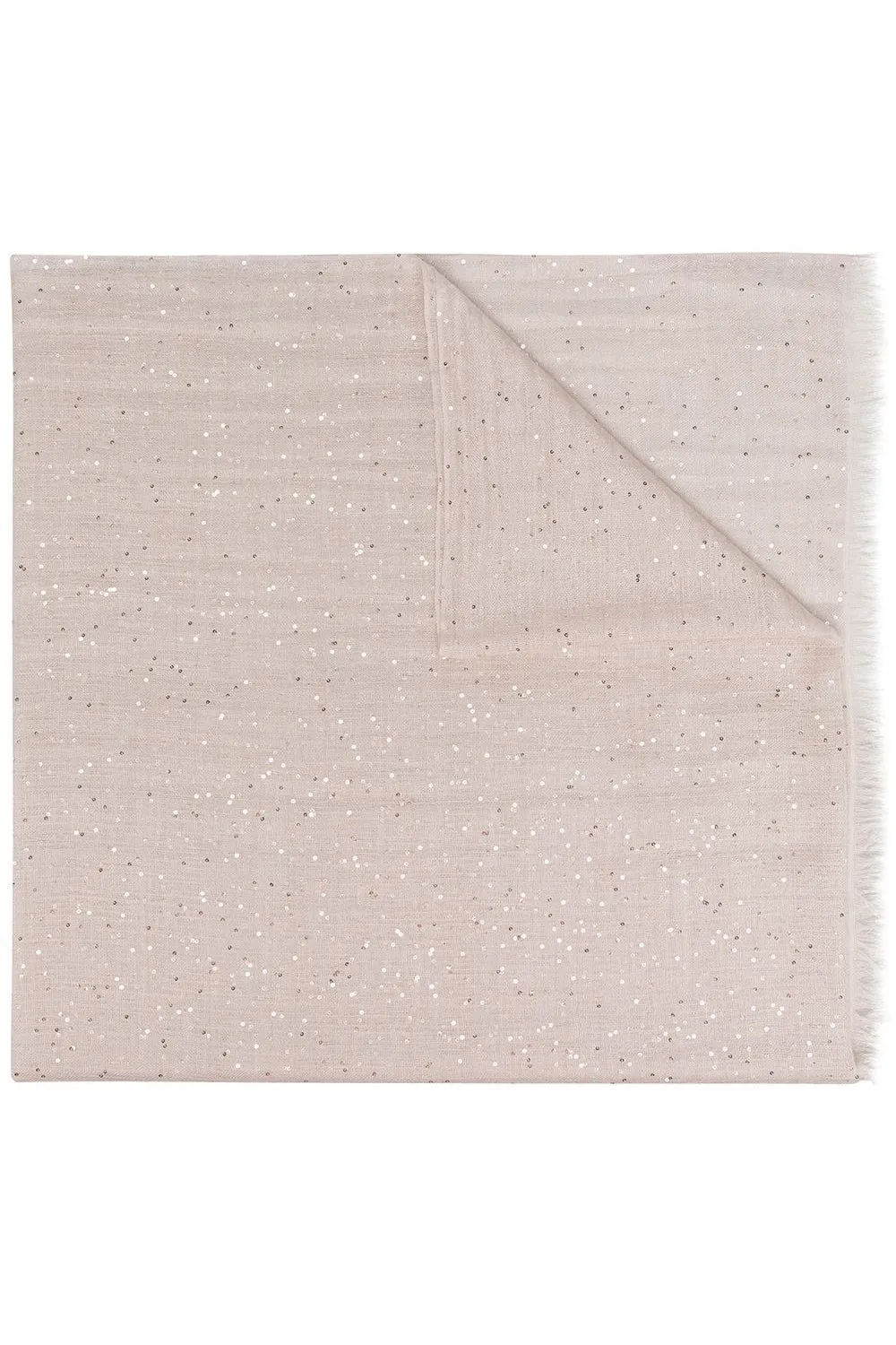 Cashmere Silk Pailette Scarf - Almond Butter