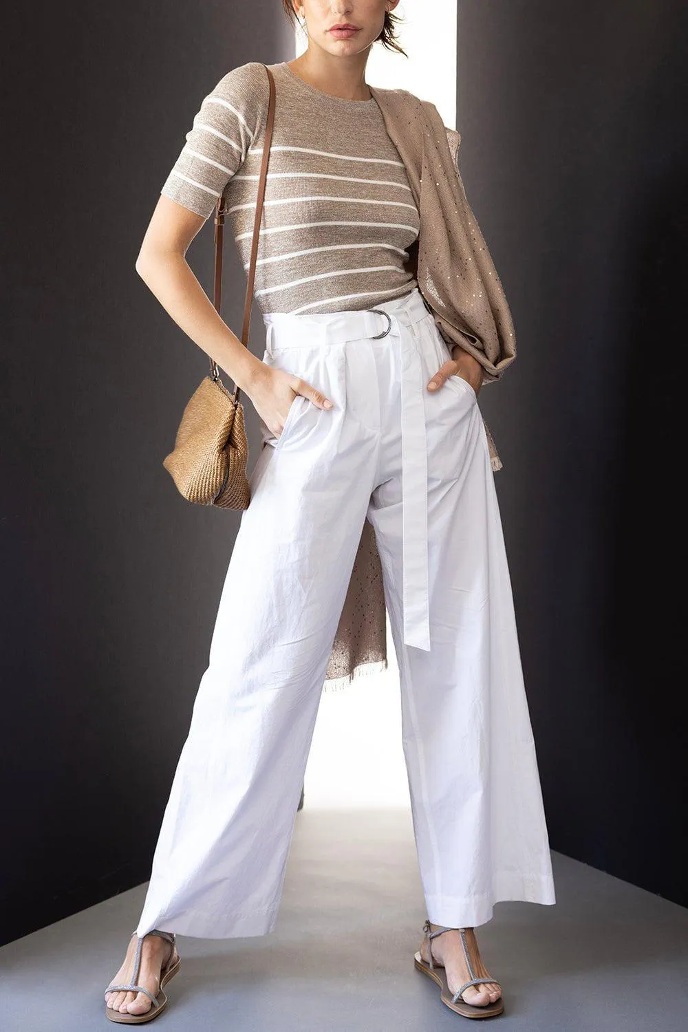 Cashmere Silk Pailette Scarf - Almond Butter