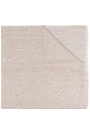 Cashmere Silk Pailette Scarf - Almond Butter