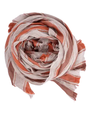 Cotton and Linen Wide Stripe Scarf