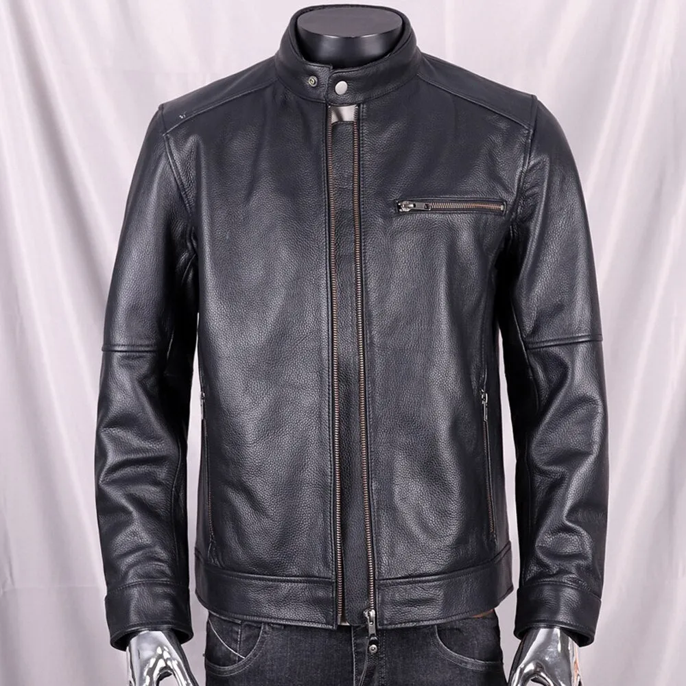 Cowhide Leather Short Coat