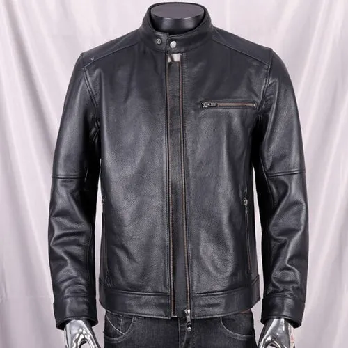 Cowhide Leather Short Coat