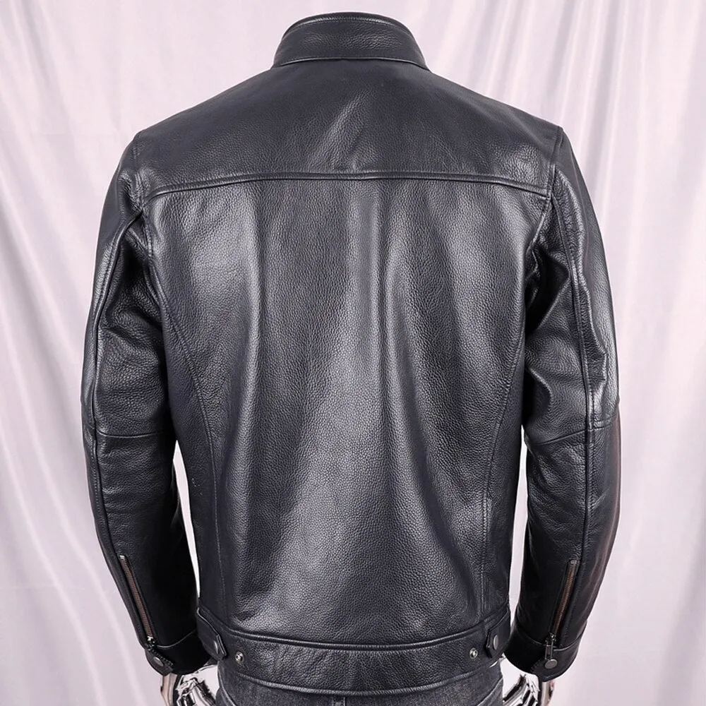 Cowhide Leather Short Coat