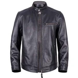 Cowhide Leather Short Coat
