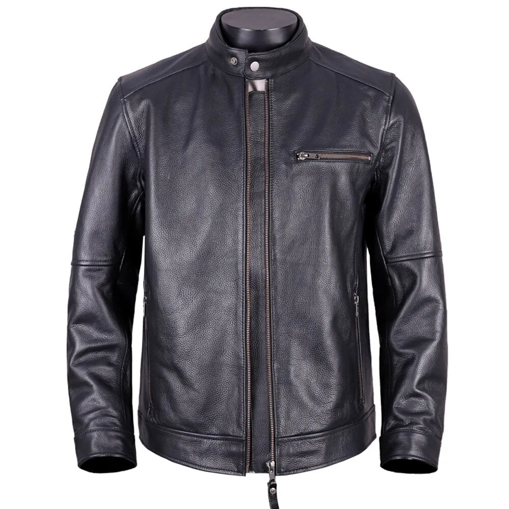 Cowhide Leather Short Coat