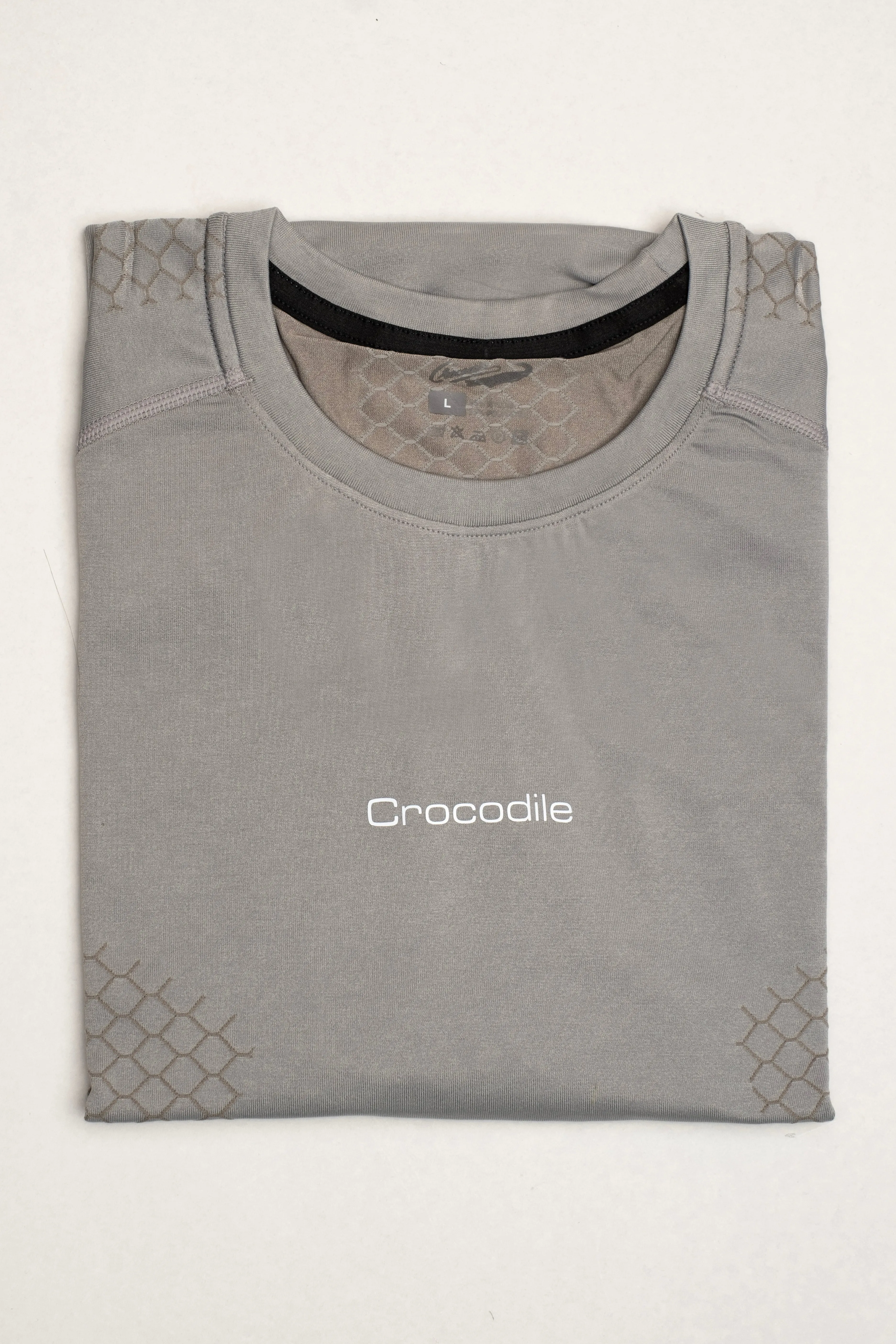 Crocodile Athleisure Tee-Grey