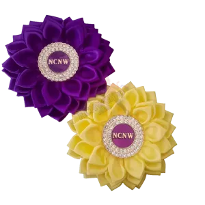 Deluxe Fancy Flower Brooch - Purple or Yellow