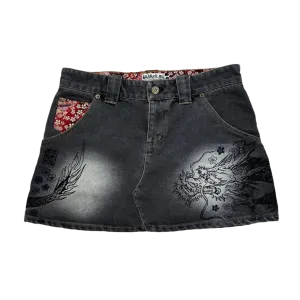 Dragon Black Denim Mini Skirt (M/L)