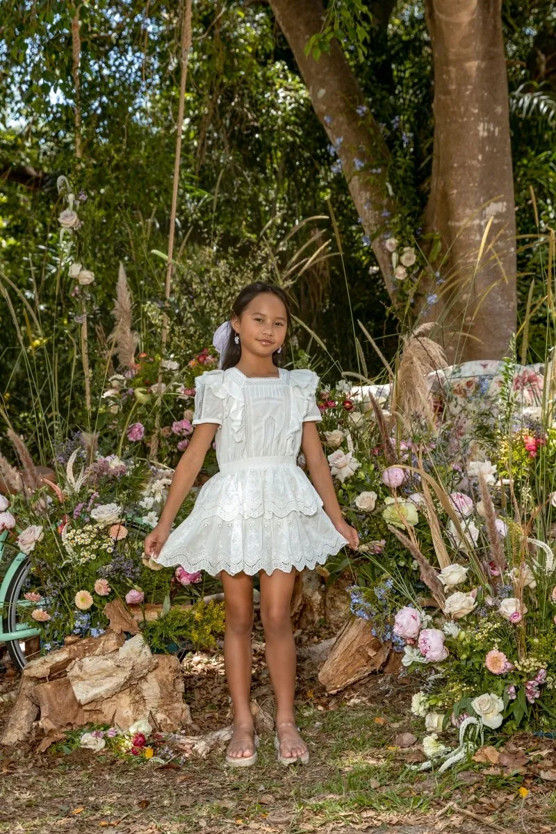 FREYA LACE RUFFLE DRESS