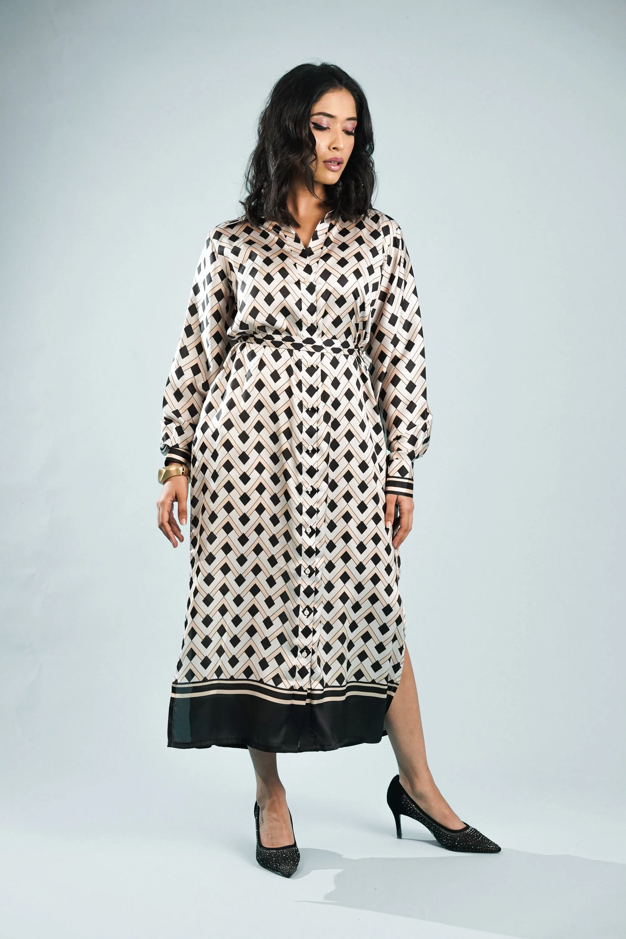 Geometry Elegance Shirt Dress