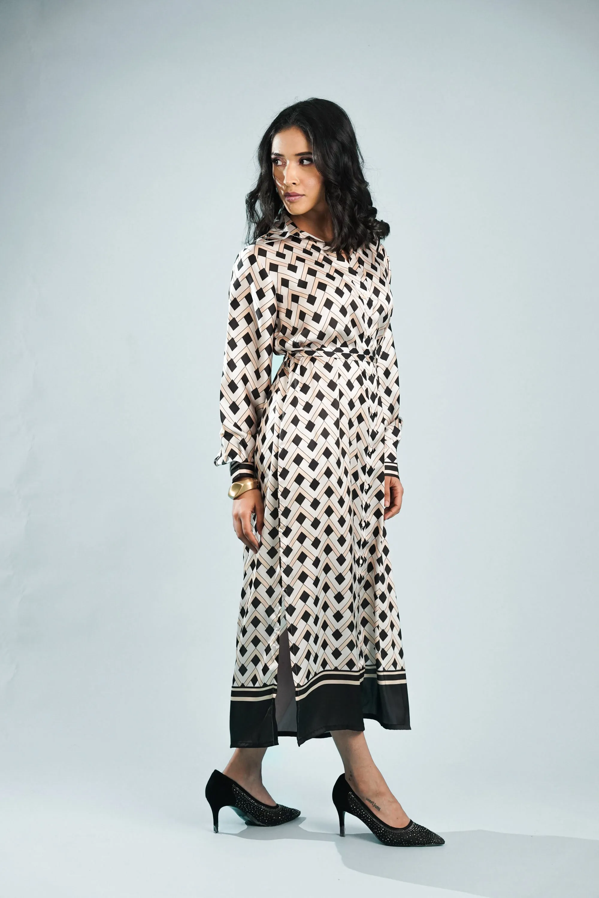 Geometry Elegance Shirt Dress