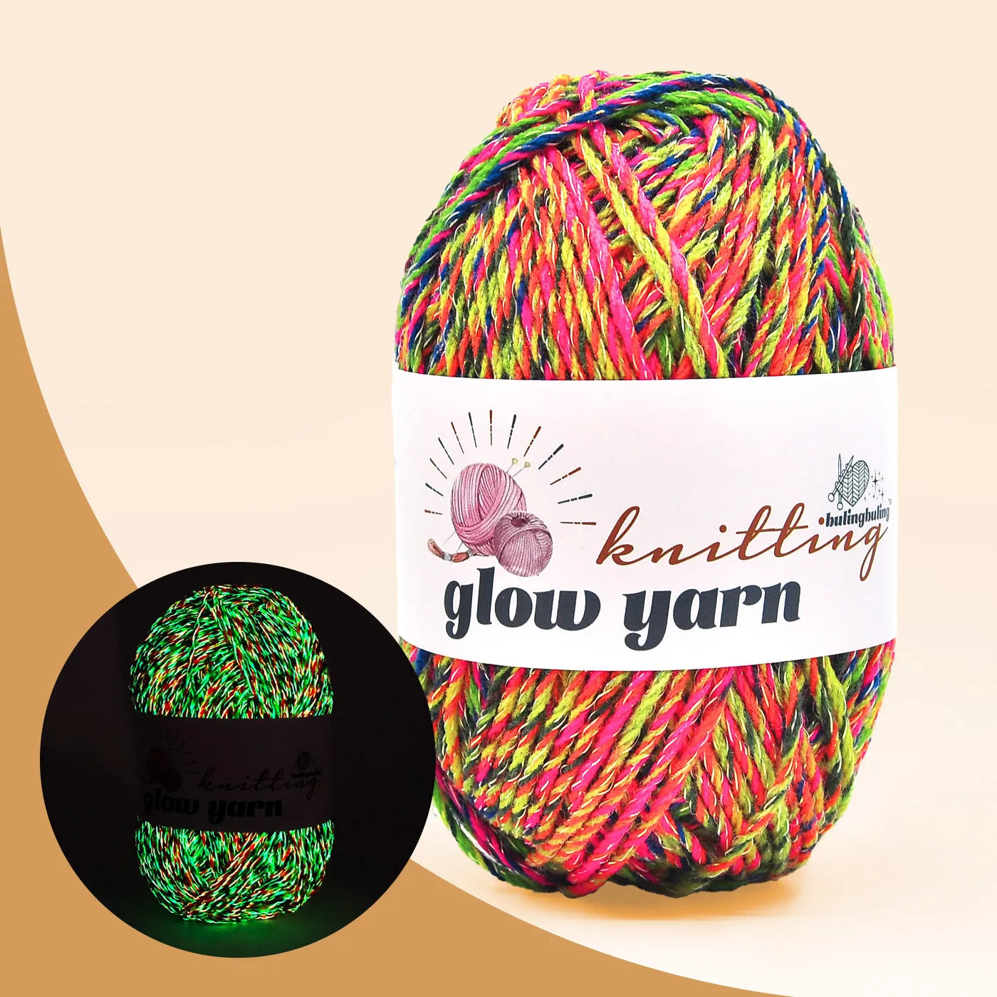 Glow-in-the-Dark Metallic Yarn - Premium Quality for Crochet & Knitting（40 Colors）