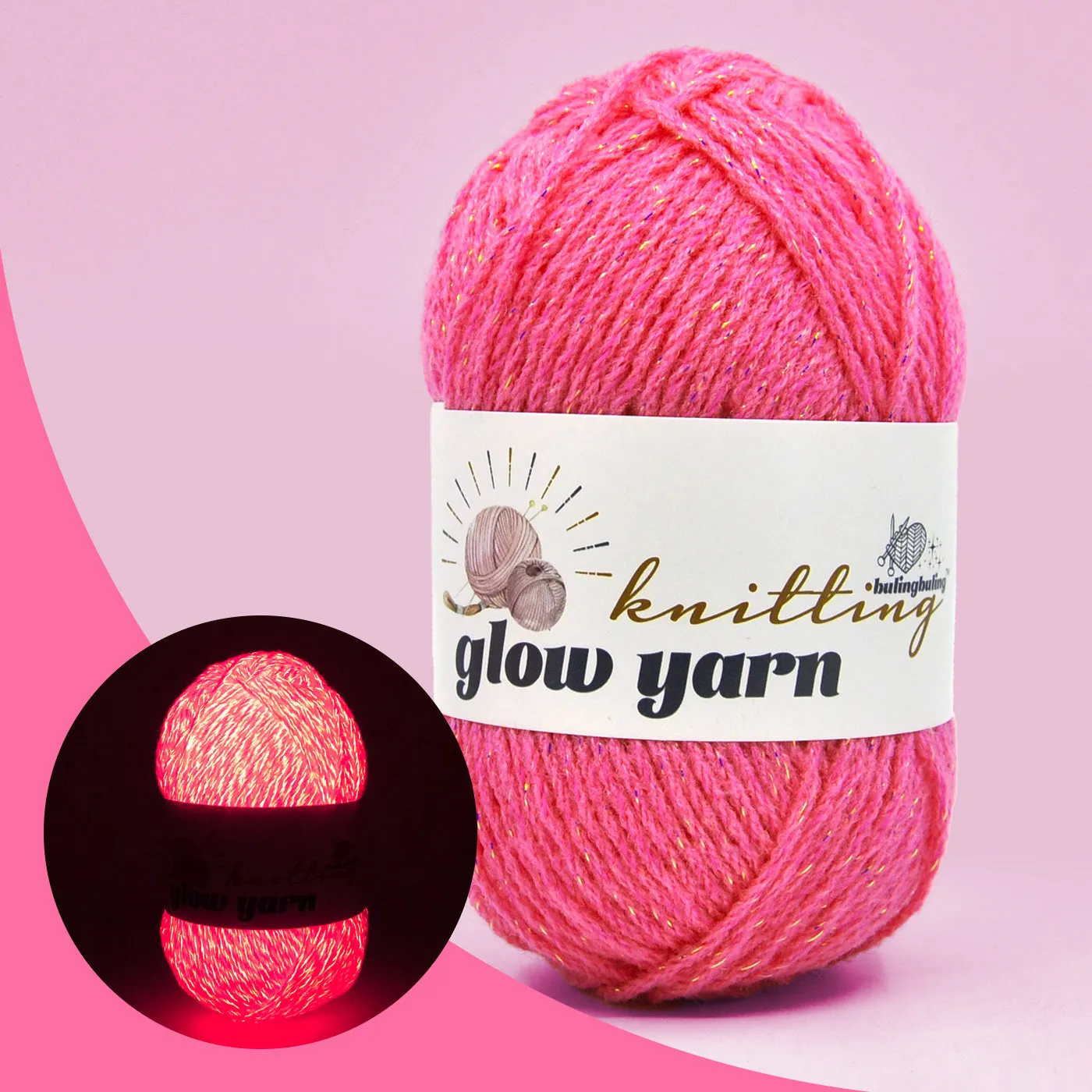 Glow-in-the-Dark Metallic Yarn - Premium Quality for Crochet & Knitting（40 Colors）