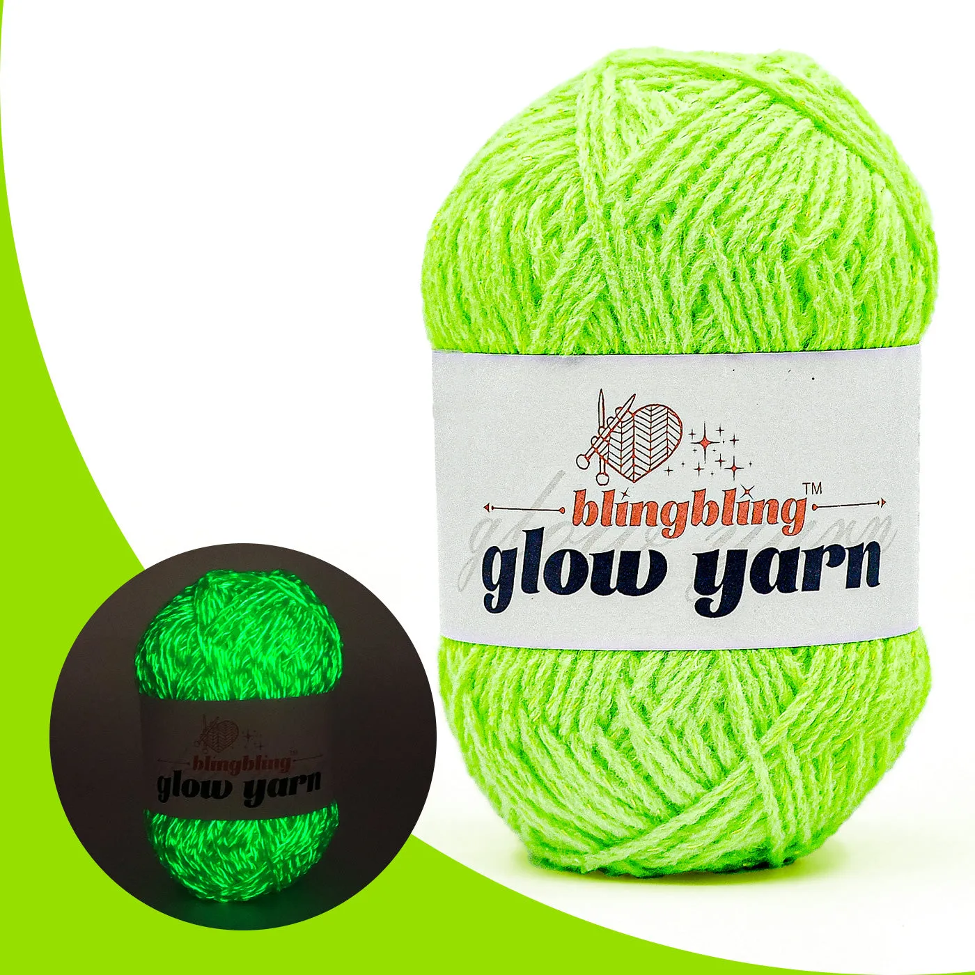 Glow-in-the-Dark Metallic Yarn - Premium Quality for Crochet & Knitting（40 Colors）