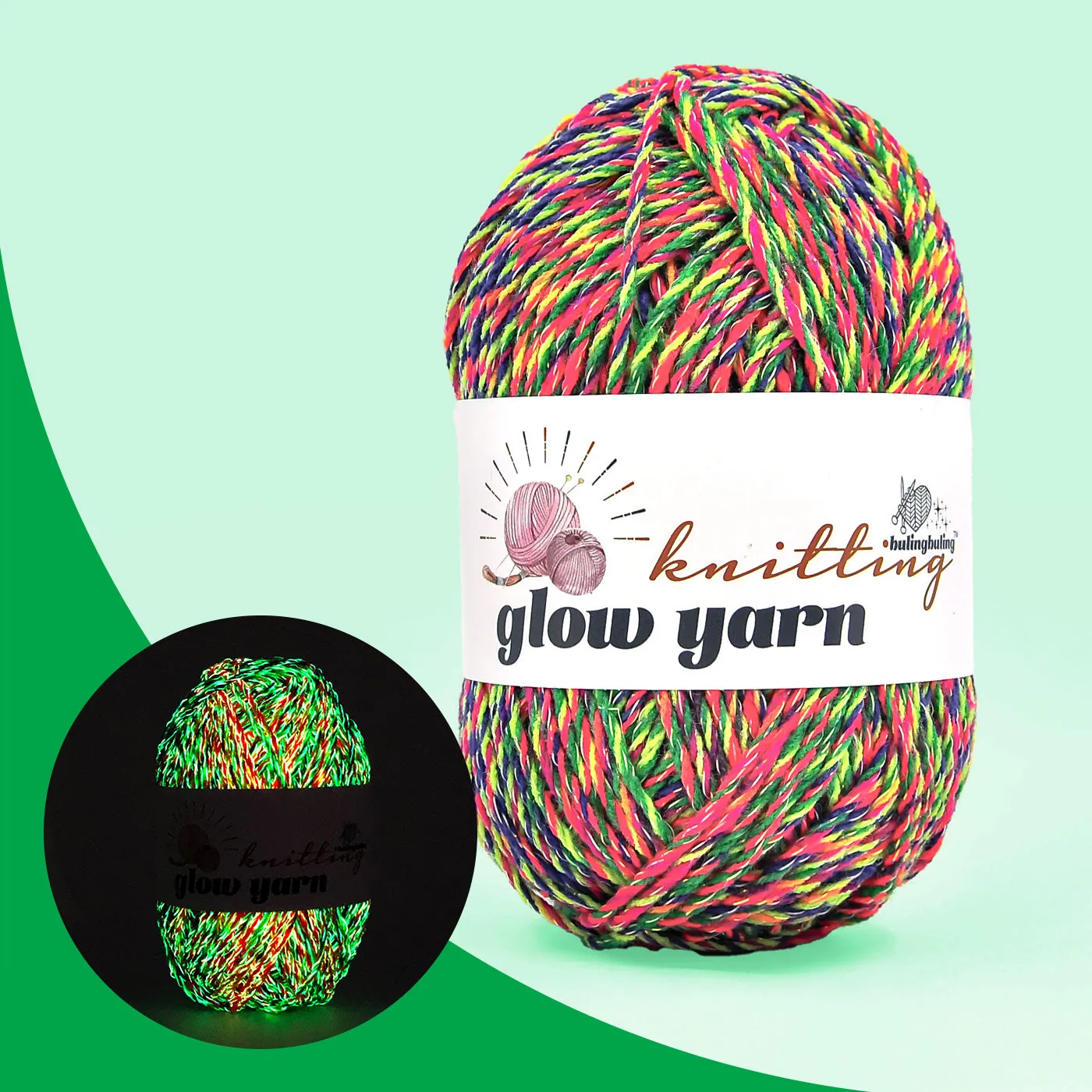 Glow-in-the-Dark Metallic Yarn - Premium Quality for Crochet & Knitting（40 Colors）
