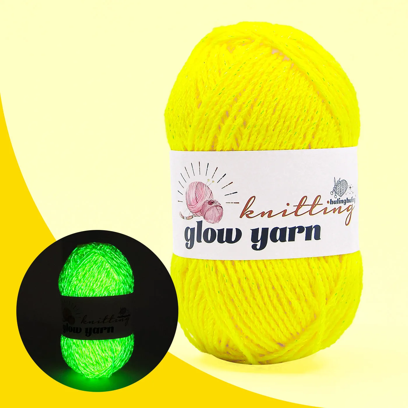 Glow-in-the-Dark Metallic Yarn - Premium Quality for Crochet & Knitting（40 Colors）