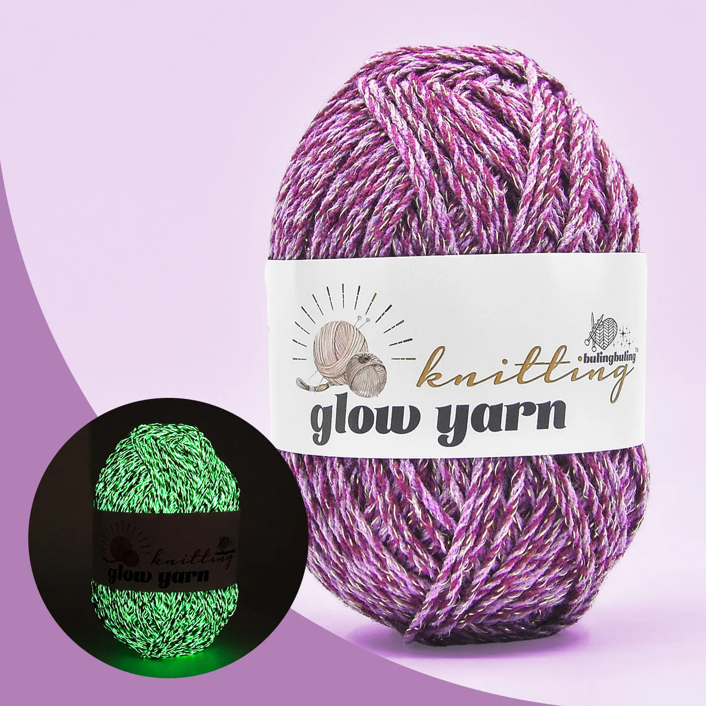 Glow-in-the-Dark Metallic Yarn - Premium Quality for Crochet & Knitting（40 Colors）