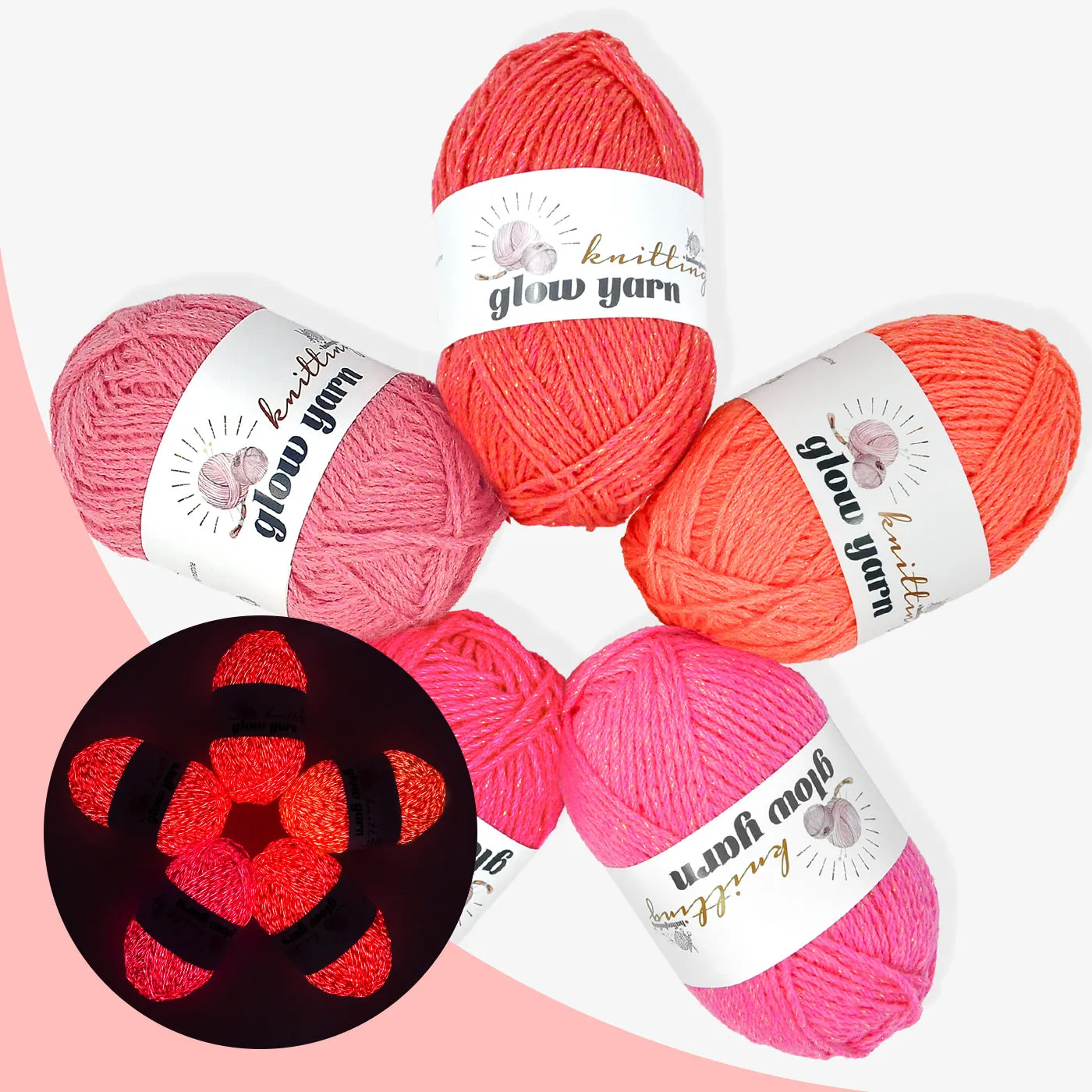 Glow-in-the-Dark Metallic Yarn - Premium Quality for Crochet & Knitting（40 Colors）