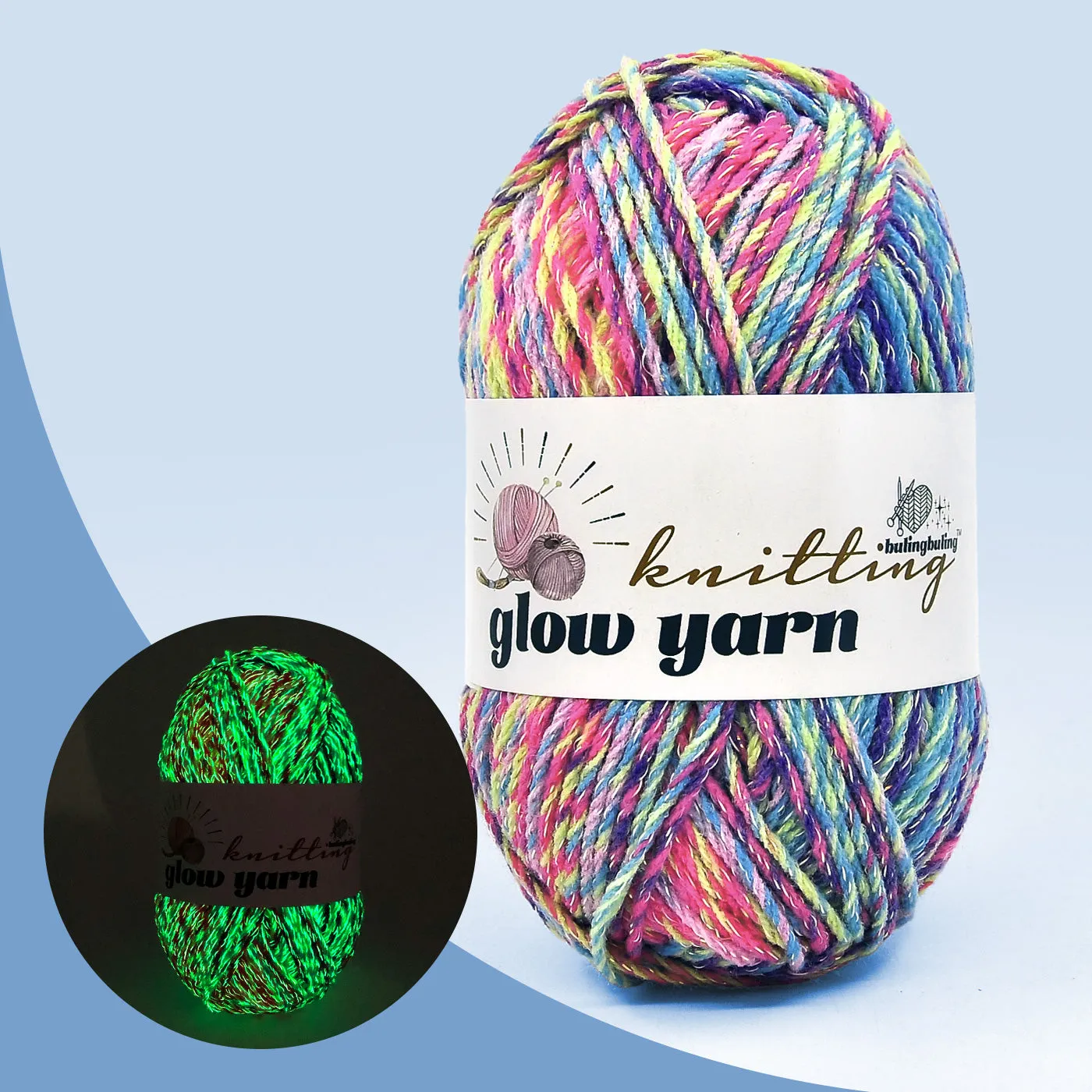 Glow-in-the-Dark Metallic Yarn - Premium Quality for Crochet & Knitting（40 Colors）