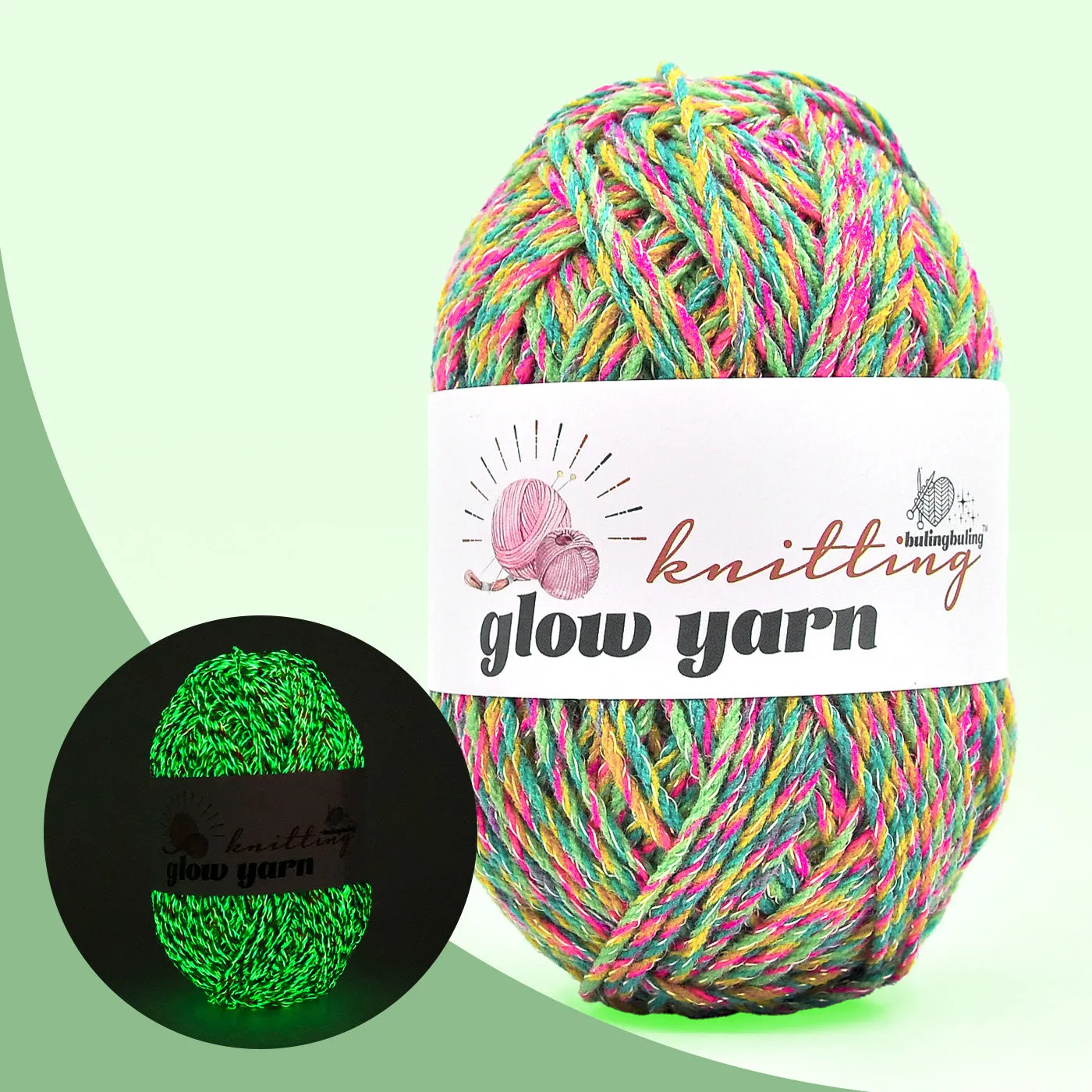Glow-in-the-Dark Metallic Yarn - Premium Quality for Crochet & Knitting（40 Colors）