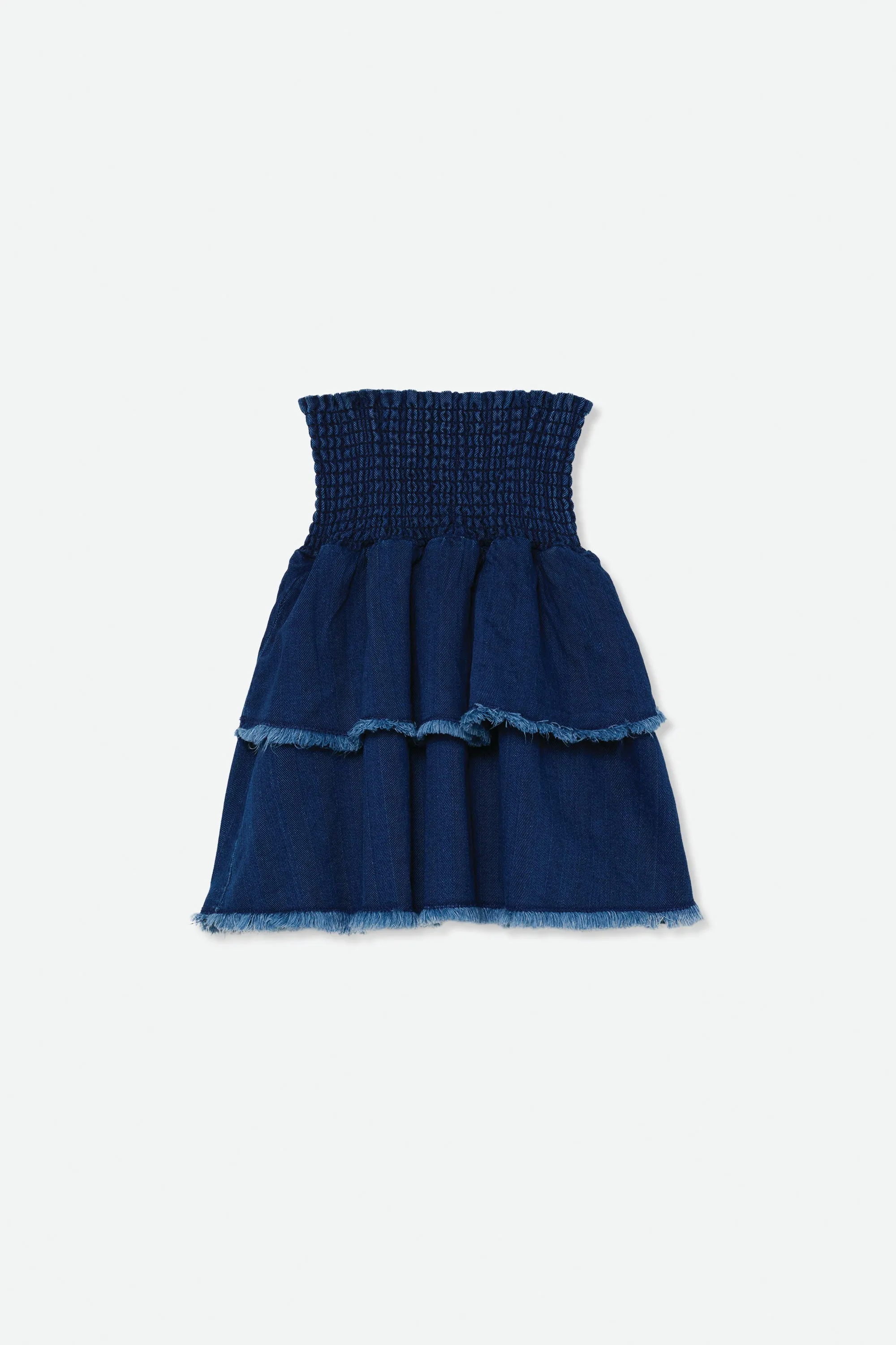 HERRINGBONE DENIM SKIRT