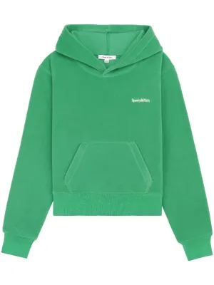logo-embroidered fleece hoodie