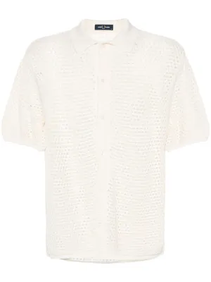 logo-embroidered knitted shirt