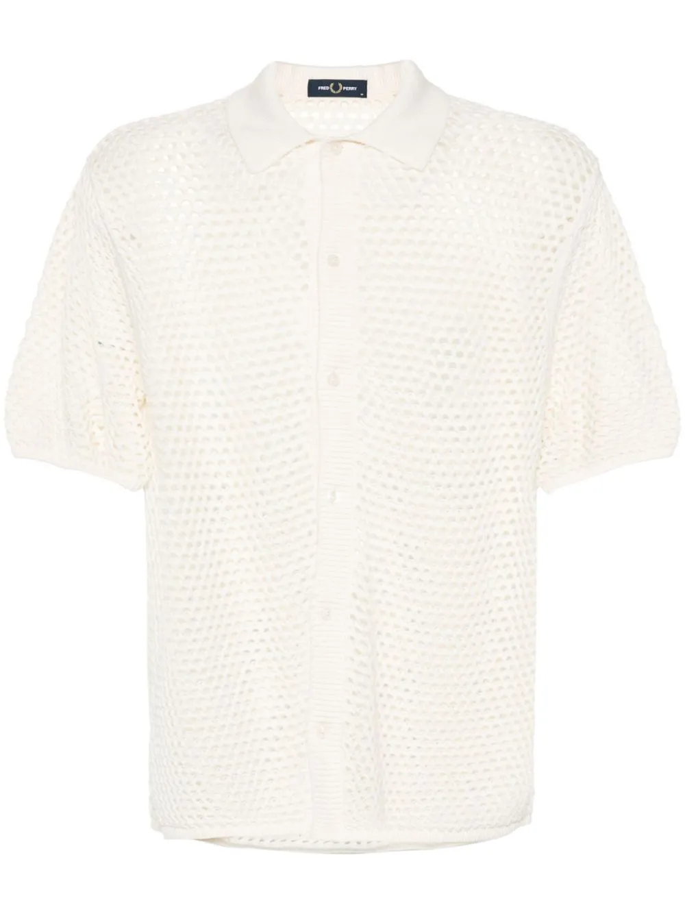 logo-embroidered knitted shirt