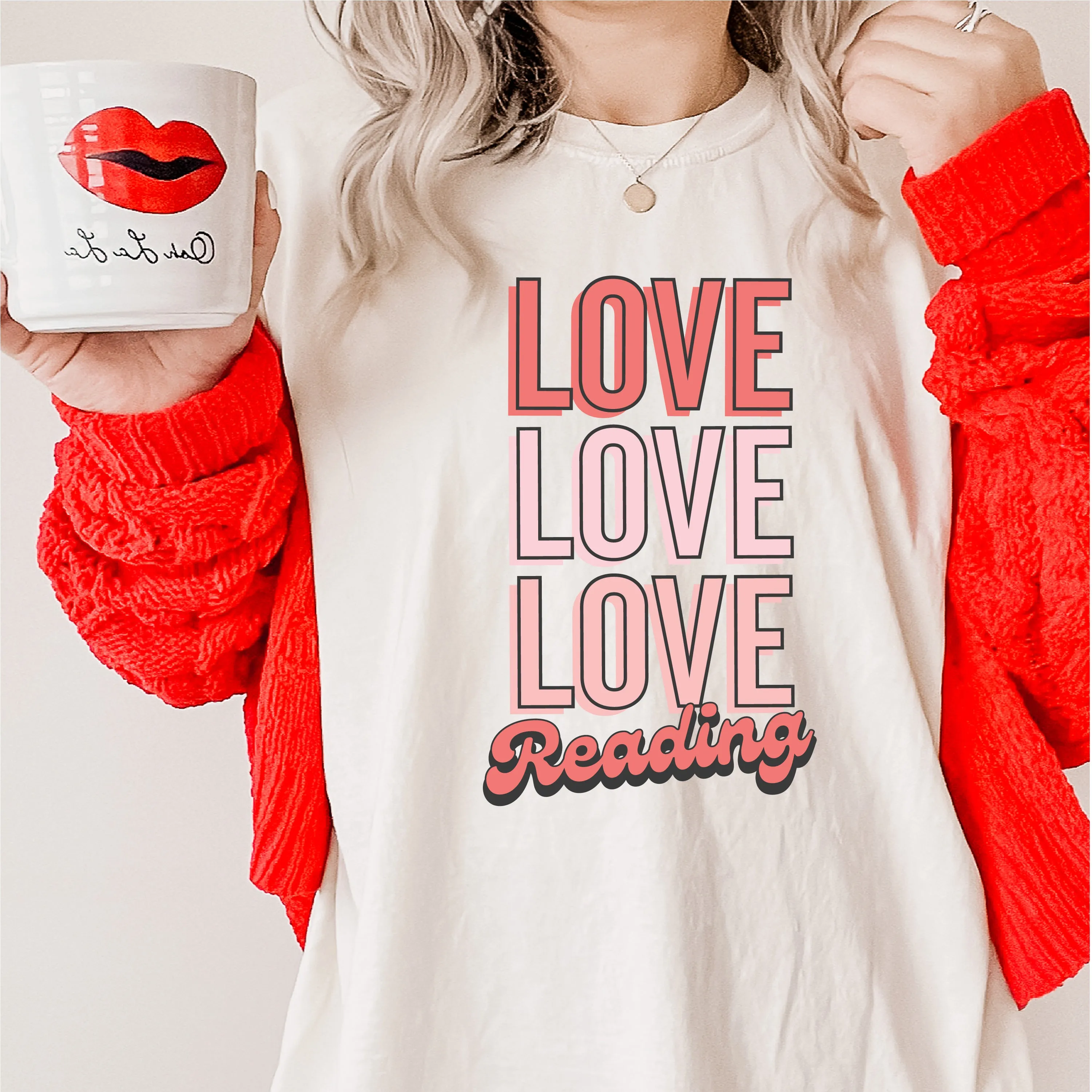 Love Love Love Reading - Comfort Colors Tee
