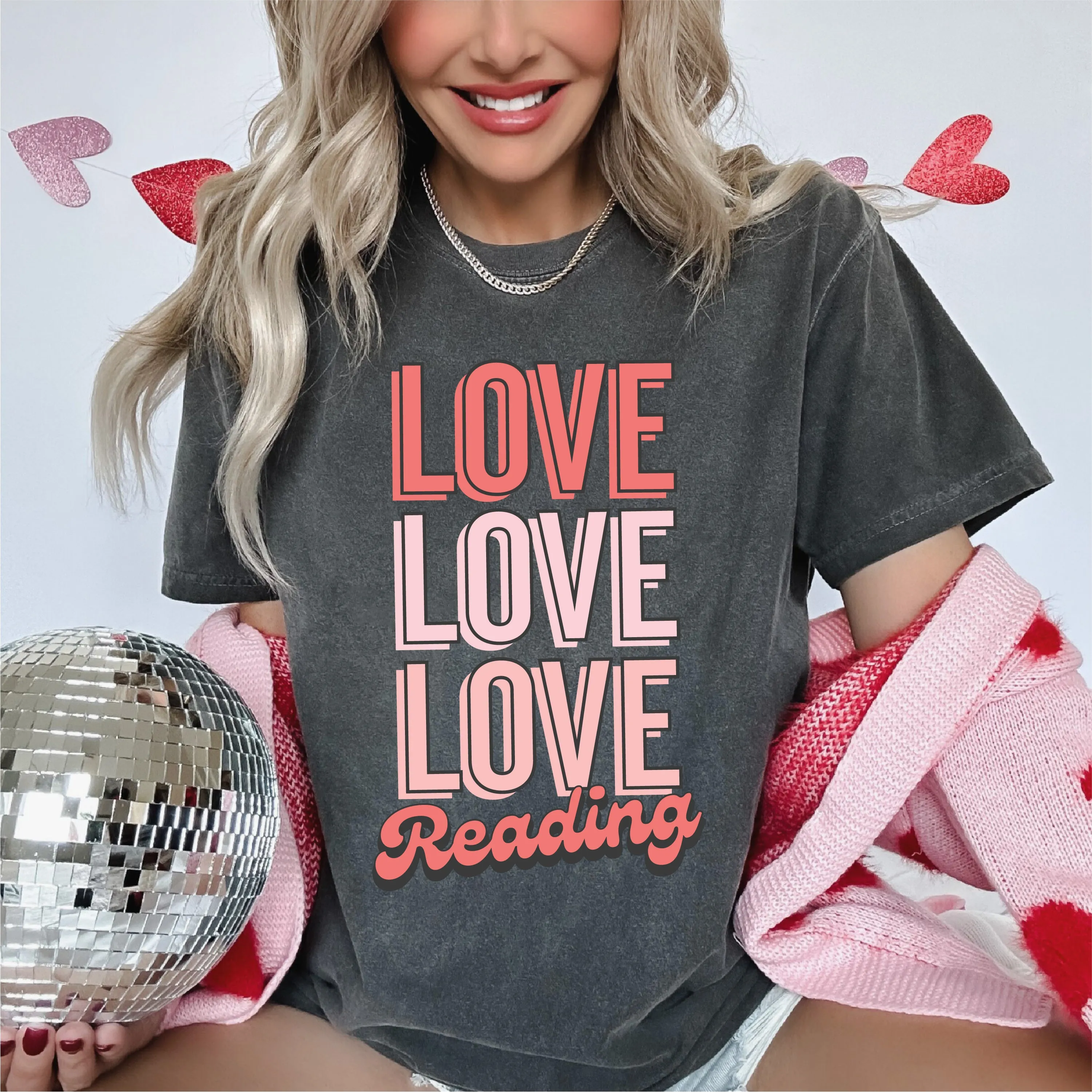 Love Love Love Reading - Comfort Colors Tee
